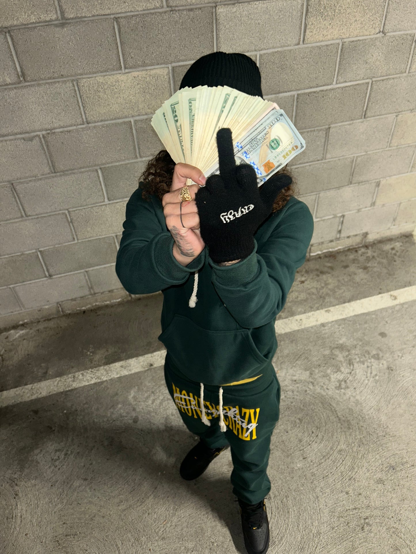 Green Moneycrazy Sweatsuit Top & Bottom